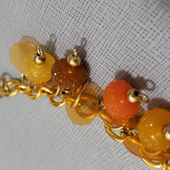 New Pretty Orange and Yellow Bead Charm Style Bracelet - Picture 3 of 5